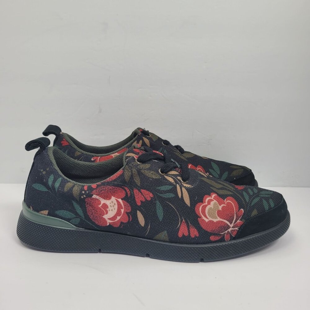 Gudrun Sjoden Women's Black Red Canvas Sneakers US Size 10 EU 42